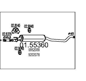 Střední tlumič výfuku MTS 01.55360