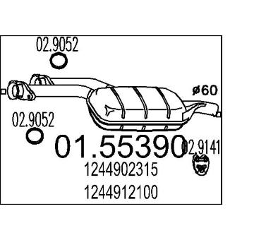 Stredni tlumic vyfuku MTS 01.55390