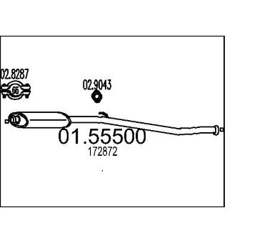 Střední tlumič výfuku MTS 01.55500