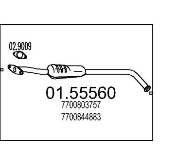 Střední tlumič výfuku MTS 01.55560