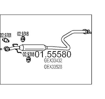 Střední tlumič výfuku MTS 01.55580