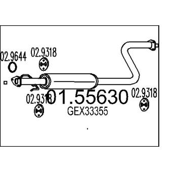 Střední tlumič výfuku MTS 01.55630