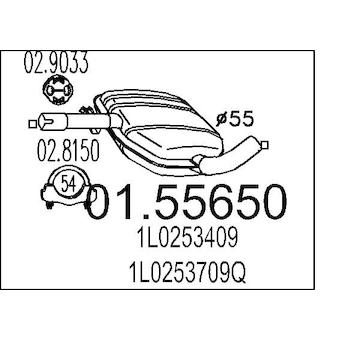 Střední tlumič výfuku MTS 01.55650