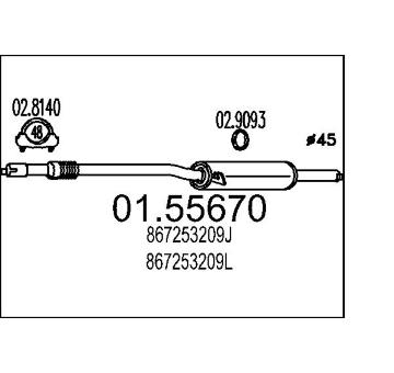 Střední tlumič výfuku MTS 01.55670