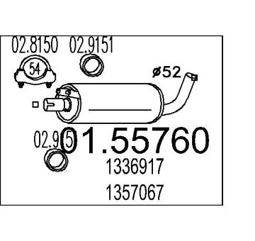 Střední tlumič výfuku MTS 01.55760