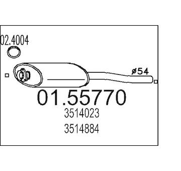 Stredni tlumic vyfuku MTS 01.55770