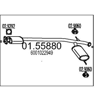 Střední tlumič výfuku MTS 01.55880