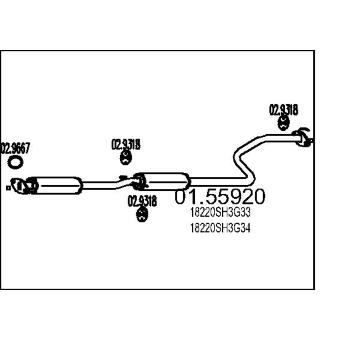 Střední tlumič výfuku MTS 01.55920