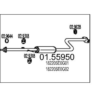 Střední tlumič výfuku MTS 01.55950