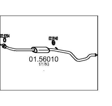 Střední tlumič výfuku MTS 01.56010