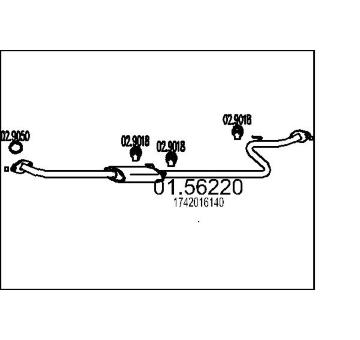 Střední tlumič výfuku MTS 01.56220