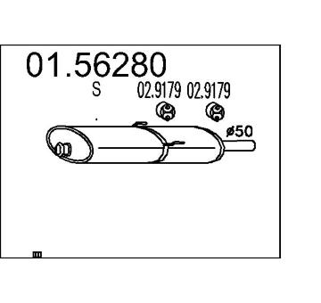 Střední tlumič výfuku MTS 01.56280