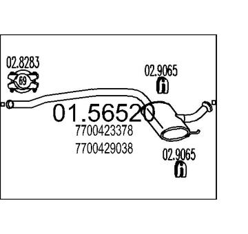 Střední tlumič výfuku MTS 01.56520