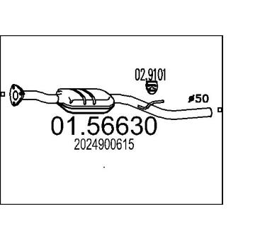 Střední tlumič výfuku MTS 01.56630
