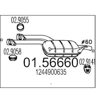 Střední tlumič výfuku MTS 01.56660