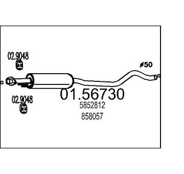 Střední tlumič výfuku MTS 01.56730