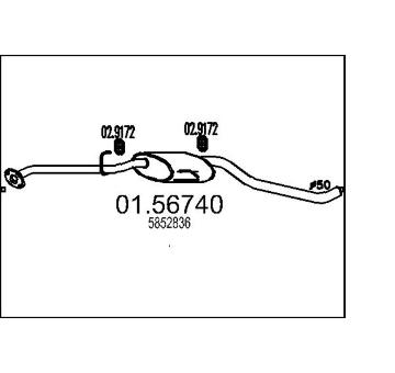 Střední tlumič výfuku MTS 01.56740