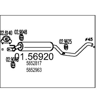 Střední tlumič výfuku MTS 01.56920
