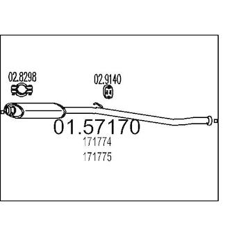 Střední tlumič výfuku MTS 01.57170