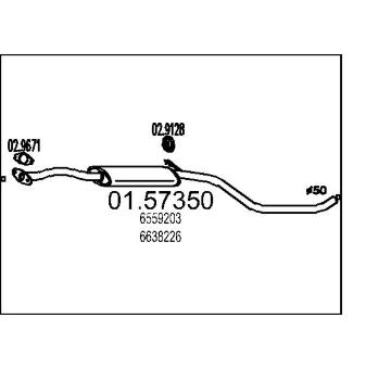 Střední tlumič výfuku MTS 01.57350