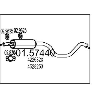 Střední tlumič výfuku MTS 01.57440