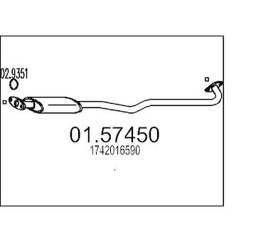 Střední tlumič výfuku MTS 01.57450