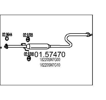 Střední tlumič výfuku MTS 01.57470