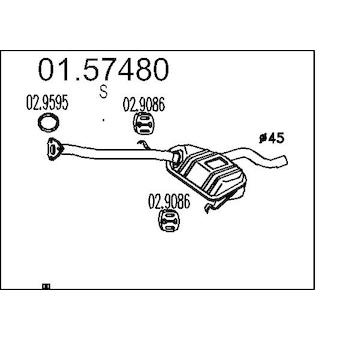 Střední tlumič výfuku MTS 01.57480