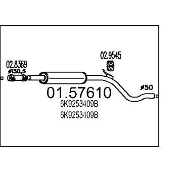 Střední tlumič výfuku MTS 01.57610