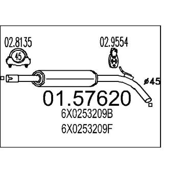 Střední tlumič výfuku MTS 01.57620