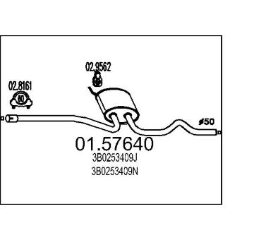 Střední tlumič výfuku MTS 01.57640