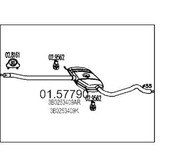 Střední tlumič výfuku MTS 01.57790