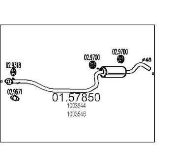 Střední tlumič výfuku MTS 01.57850