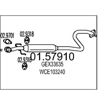 Střední tlumič výfuku MTS 01.57910