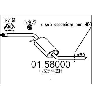 Střední tlumič výfuku MTS 01.58000
