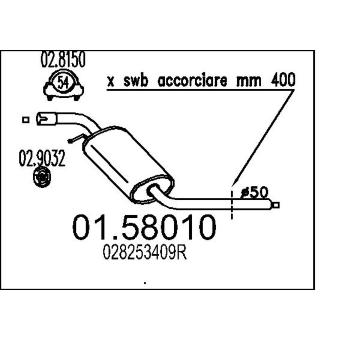 Střední tlumič výfuku MTS 01.58010