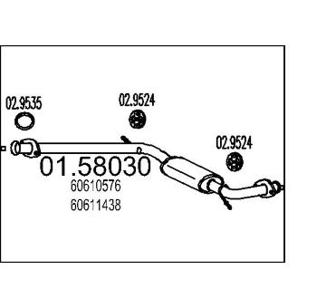 Střední tlumič výfuku MTS 01.58030