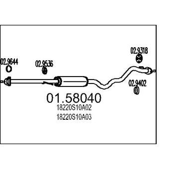Střední tlumič výfuku MTS 01.58040