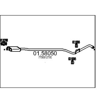 Střední tlumič výfuku MTS 01.58050