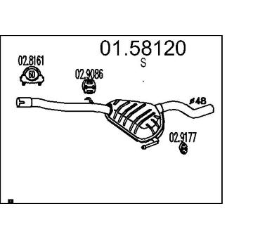 Střední tlumič výfuku MTS 01.58120