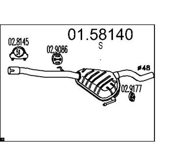 Střední tlumič výfuku MTS 01.58140