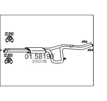 Střední tlumič výfuku MTS 01.58190