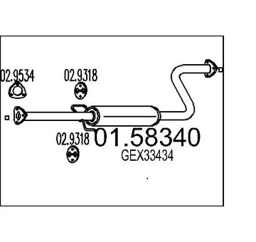 Střední tlumič výfuku MTS 01.58340
