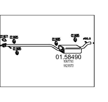 Střední tlumič výfuku MTS 01.58490