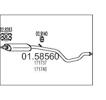 Střední tlumič výfuku MTS 01.58560
