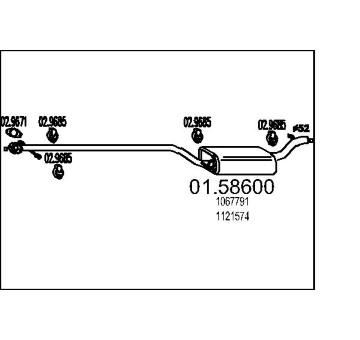 Střední tlumič výfuku MTS 01.58600