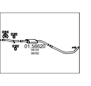 Střední tlumič výfuku MTS 01.58620