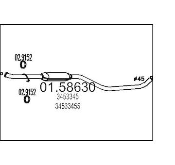 Střední tlumič výfuku MTS 01.58630