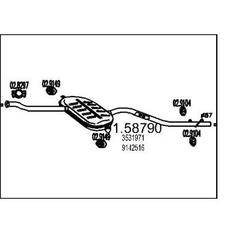 Střední tlumič výfuku MTS 01.58790