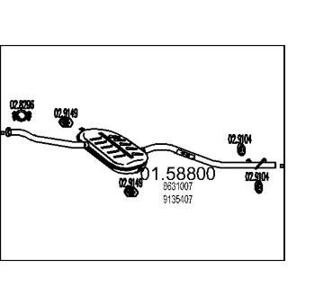 Střední tlumič výfuku MTS 01.58800